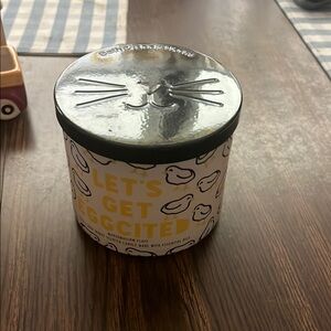 Let's Get Eggcited Cat-Themed Candle - Silver and Black